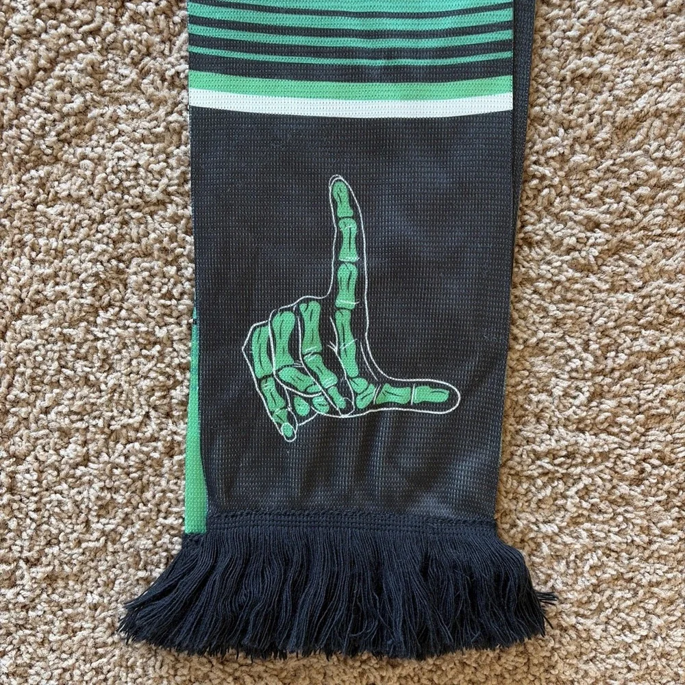 Ruffneck LOS VERDES Austin FC Inaugural‎ Season Skull Soccer Scarf Green/Black